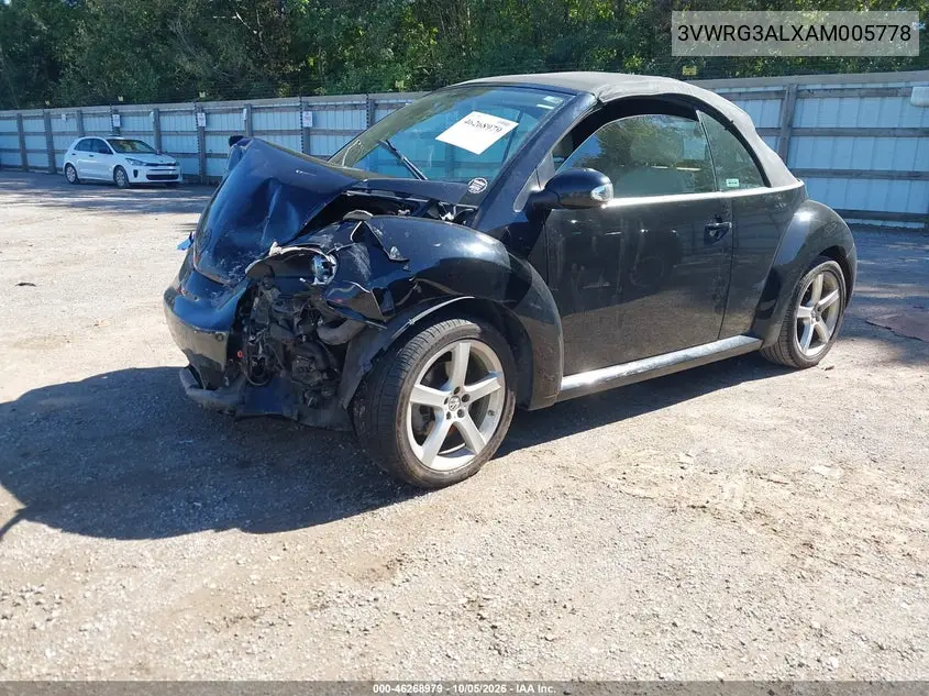 2010 VOLKSWAGEN BEETLE VIN 3VWRG3ALXAM005778 — фото 2