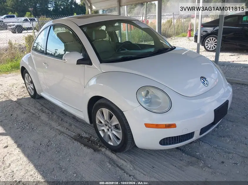 VOLKSWAGEN BEETLE 2010, VIN 3VWRW3AG1AM011815