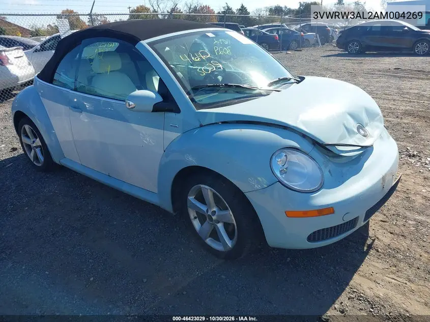 VOLKSWAGEN BEETLE 2010, VIN 3VWRW3AL2AM004269