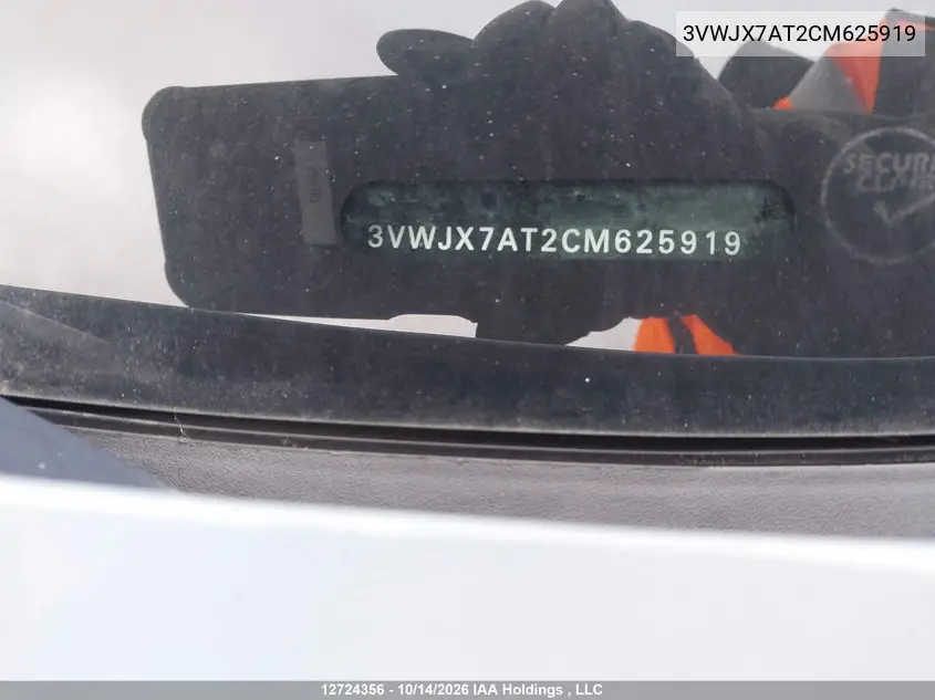 2012 VOLKSWAGEN BEETLE VIN 3VWJX7AT2CM625919 — фото 19