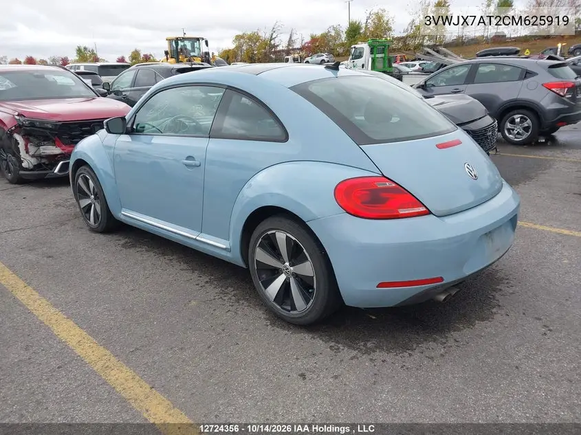 2012 VOLKSWAGEN BEETLE VIN 3VWJX7AT2CM625919 — фото 3