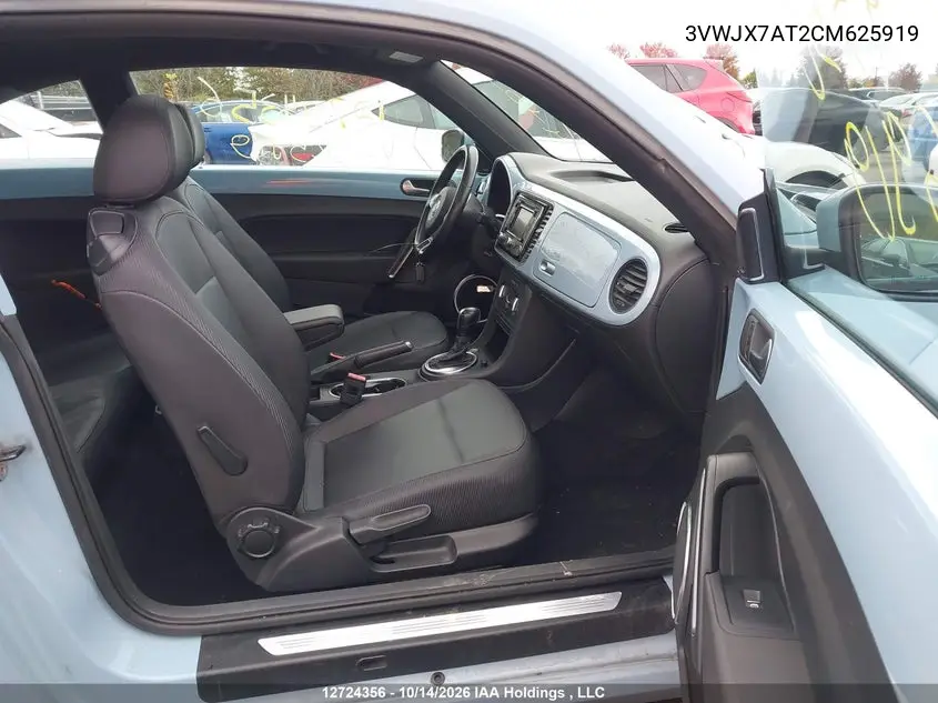 2012 VOLKSWAGEN BEETLE VIN 3VWJX7AT2CM625919 — фото 5