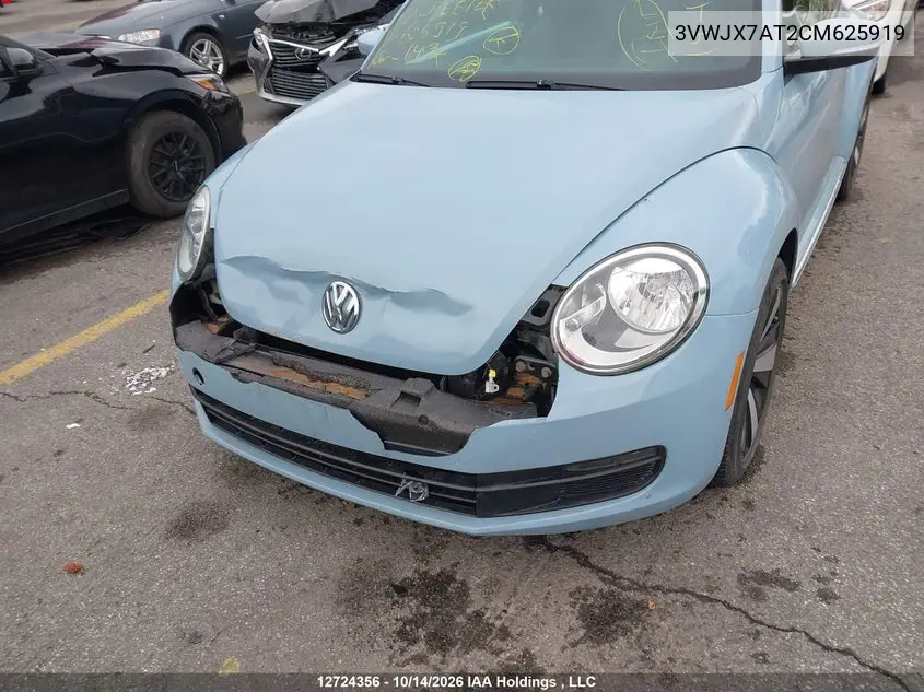 2012 VOLKSWAGEN BEETLE VIN 3VWJX7AT2CM625919 — фото 6
