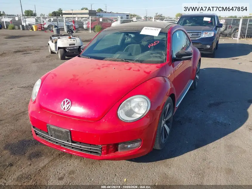 2012 VOLKSWAGEN BEETLE VIN 3VWVA7AT7CM647854 — фото 2