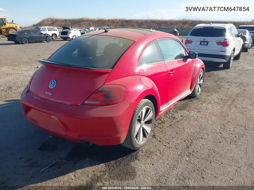2012 VOLKSWAGEN BEETLE VIN 3VWVA7AT7CM647854 — фото 4