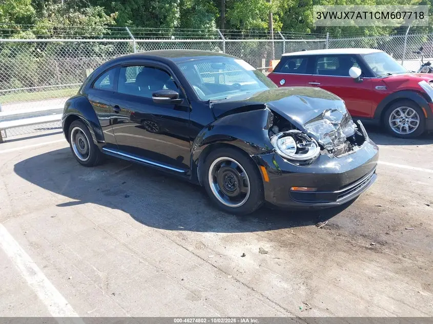 VOLKSWAGEN BEETLE 2012, VIN 3VWJX7AT1CM607718