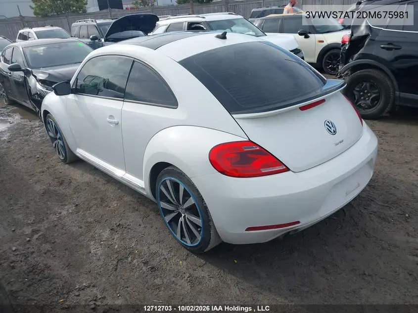 2013 VOLKSWAGEN BEETLE VIN 3VWVS7AT2DM675981 — фото 3