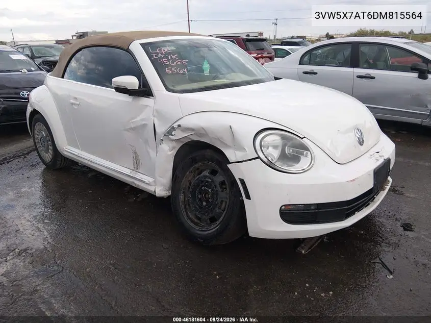 VOLKSWAGEN BEETLE 2013, VIN 3VW5X7AT6DM815564