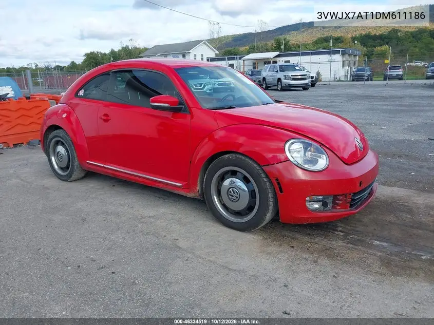 VOLKSWAGEN BEETLE 2013, VIN 3VWJX7AT1DM611186