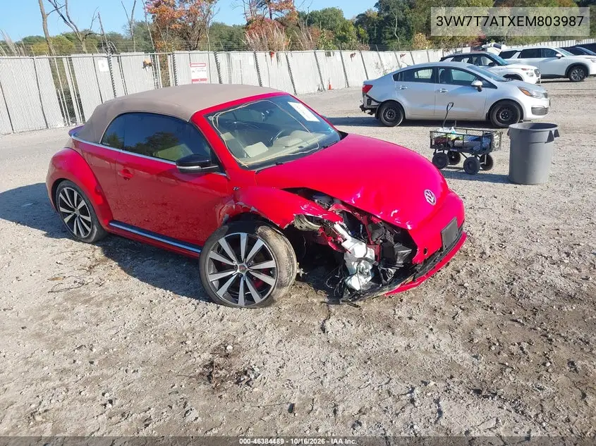 VOLKSWAGEN BEETLE 2014, VIN 3VW7T7ATXEM803987