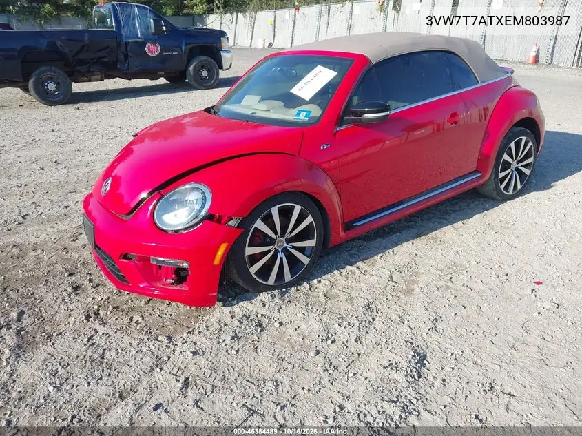 2014 VOLKSWAGEN BEETLE VIN 3VW7T7ATXEM803987 — фото 2
