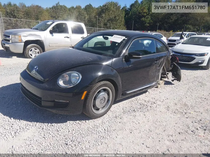 2015 VOLKSWAGEN BEETLE VIN 3VWF17AT1FM651780 — фото 2