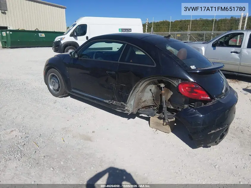 2015 VOLKSWAGEN BEETLE VIN 3VWF17AT1FM651780 — фото 3