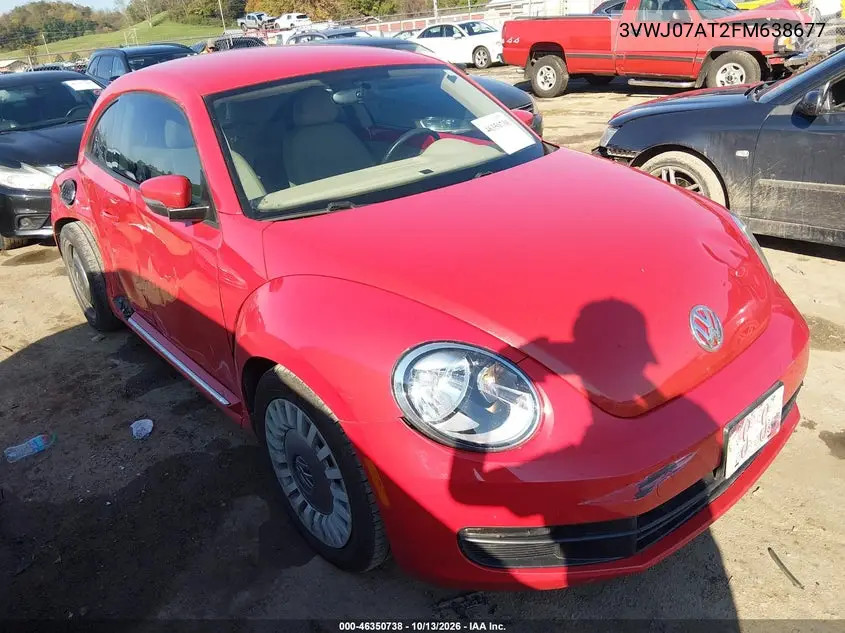 VOLKSWAGEN BEETLE 2015, VIN 3VWJ07AT2FM638677