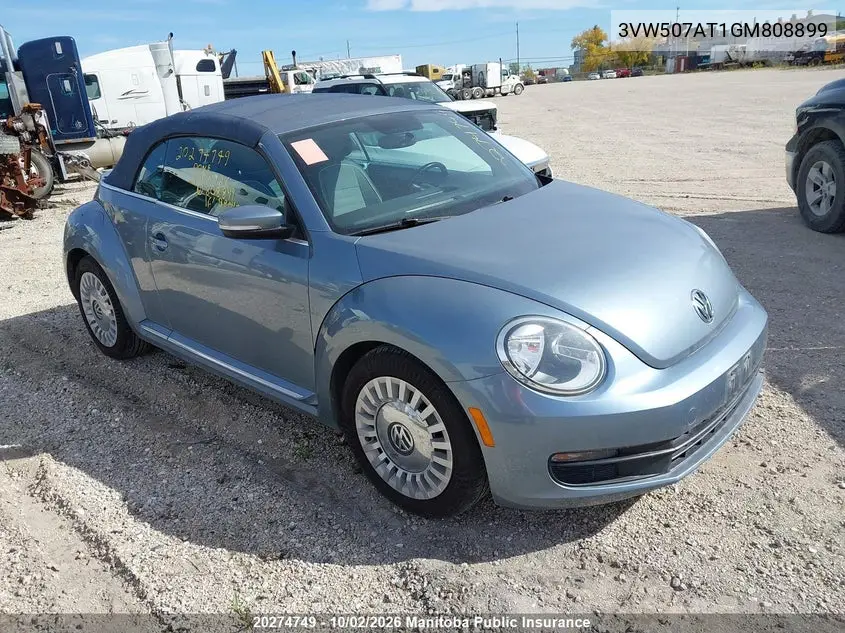 VOLKSWAGEN BEETLE 2016, VIN 3VW507AT1GM808899