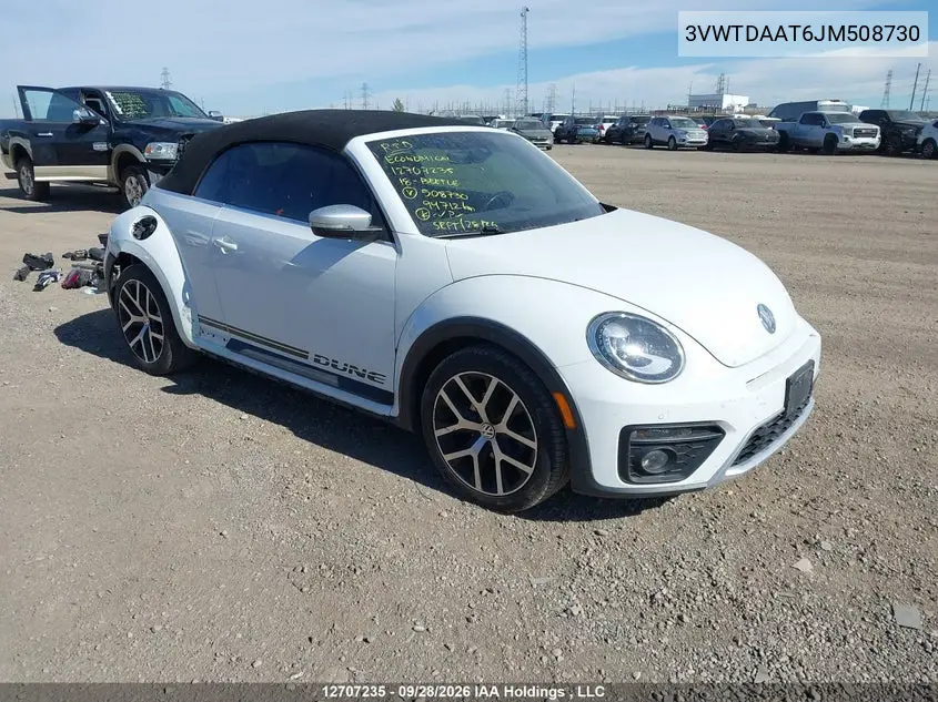 VOLKSWAGEN BEETLE 2018, VIN 3VWTDAAT6JM508730
