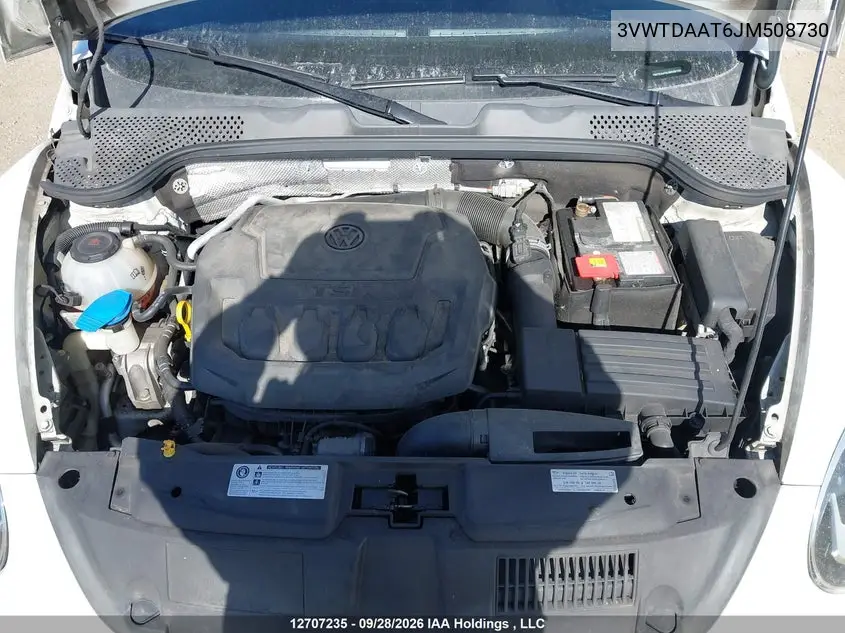 2018 VOLKSWAGEN BEETLE VIN 3VWTDAAT6JM508730 — фото 10