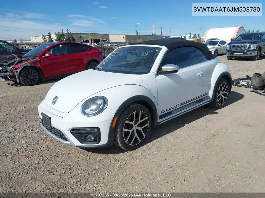2018 VOLKSWAGEN BEETLE VIN 3VWTDAAT6JM508730 — фото 2