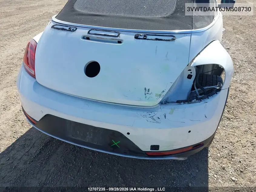 2018 VOLKSWAGEN BEETLE VIN 3VWTDAAT6JM508730 — фото 6