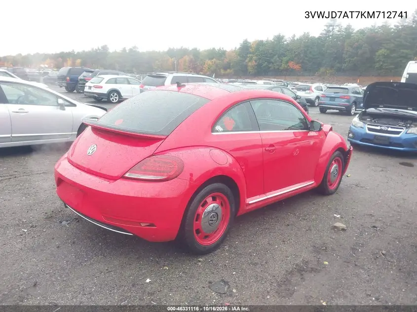 2019 VOLKSWAGEN BEETLE VIN 3VWJD7AT7KM712741 — фото 4