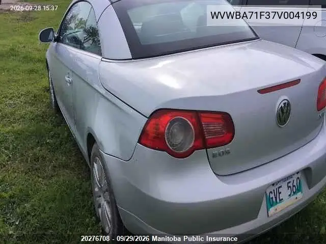 2007 VOLKSWAGEN EOS VIN WVWBA71F37V004199 — фото 3