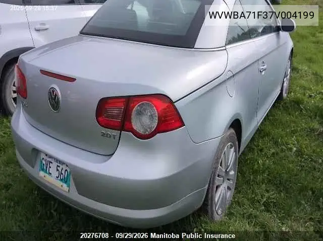 2007 VOLKSWAGEN EOS VIN WVWBA71F37V004199 — фото 4