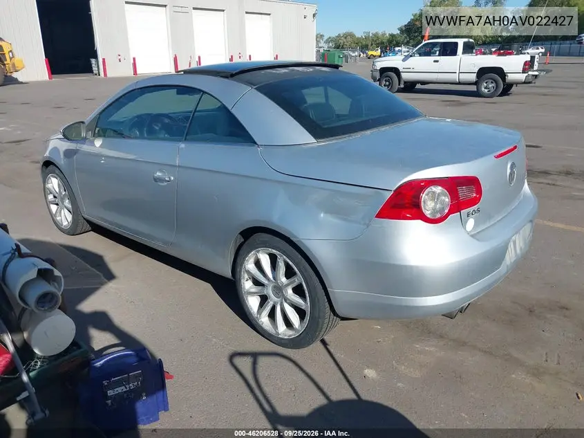 2010 VOLKSWAGEN EOS VIN WVWFA7AH0AV022427 — фото 3