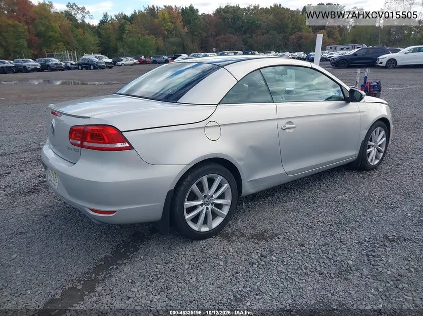 2012 VOLKSWAGEN EOS VIN WVWBW7AHXCV015505 — фото 4