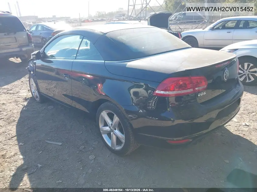 2012 VOLKSWAGEN EOS VIN WVWFW7AH2CV015452 — фото 3