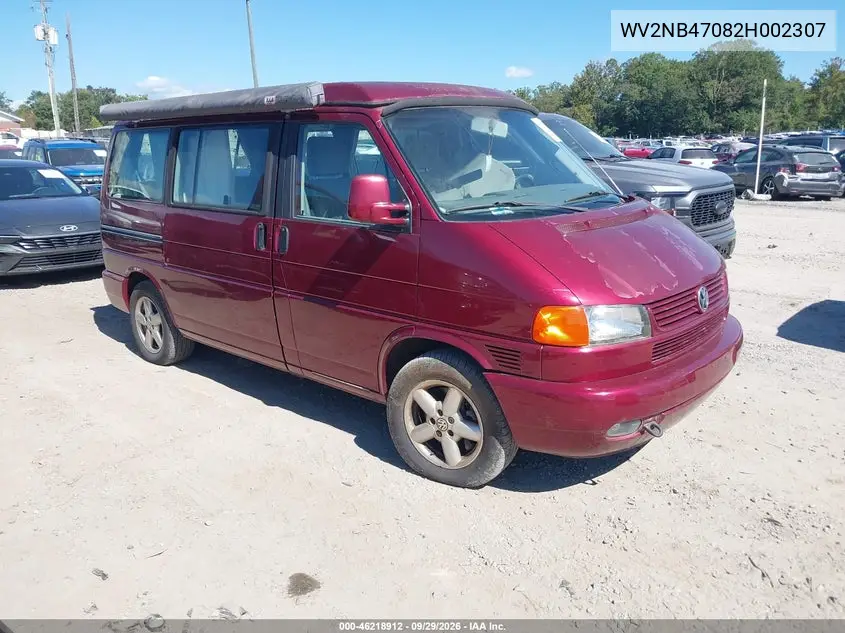 VOLKSWAGEN EUROVAN 2002, VIN WV2NB47082H002307