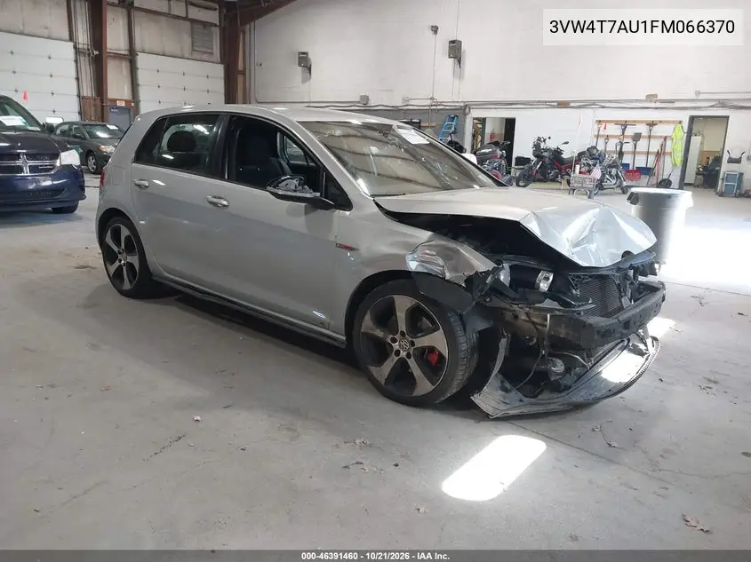 VOLKSWAGEN GOLF GTI 2015, VIN 3VW4T7AU1FM066370