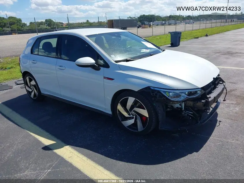 VOLKSWAGEN GOLF GTI 2024, VIN WVWGA7CDXRW214233