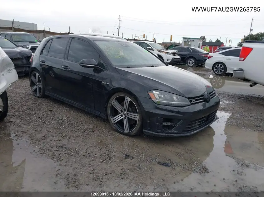 VOLKSWAGEN GOLF R 2016, VIN WVWUF7AU2GW263785