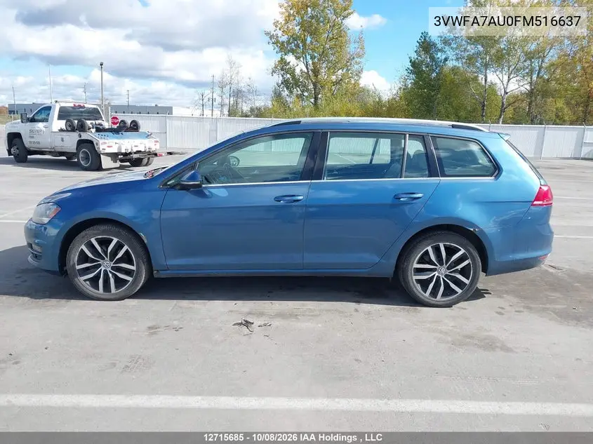 2015 VOLKSWAGEN GOLF SPORTSVAN VIN 3VWFA7AU0FM516637 — фото 14