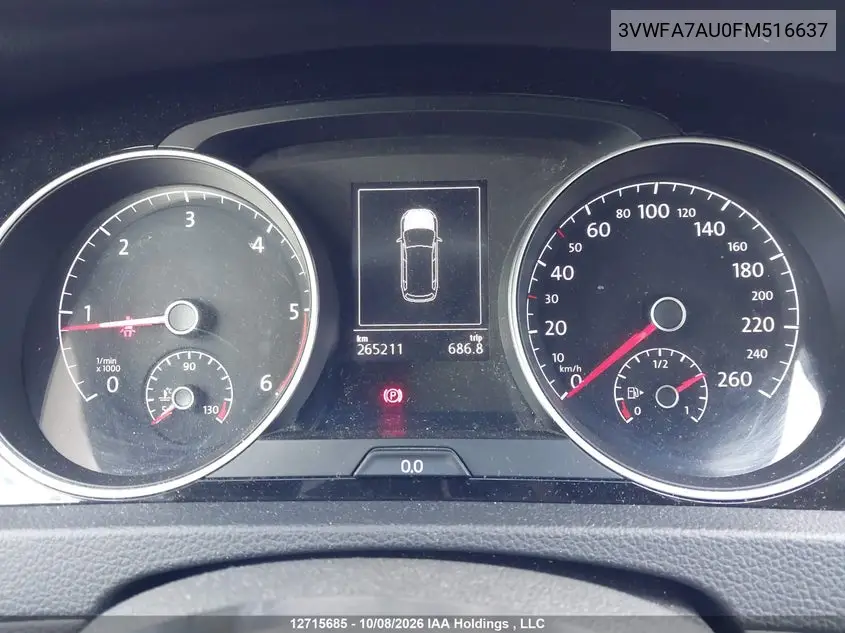 2015 VOLKSWAGEN GOLF SPORTSVAN VIN 3VWFA7AU0FM516637 — фото 7