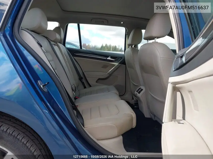 2015 VOLKSWAGEN GOLF SPORTSVAN VIN 3VWFA7AU0FM516637 — фото 8