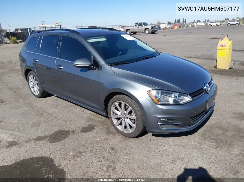 VOLKSWAGEN GOLF SPORTSVAN 2017, VIN 3VWC17AU5HM507177
