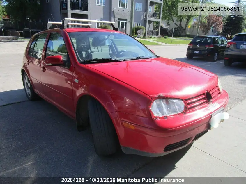 VOLKSWAGEN GOLF 2002, VIN 9BWGP21J824066861