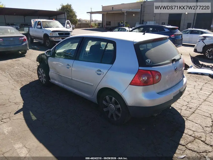 2007 VOLKSWAGEN GOLF VIN WVWDS71KX7W277220 — фото 3