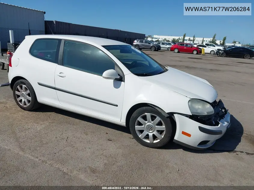 VOLKSWAGEN GOLF 2007, VIN WVWAS71K77W206284