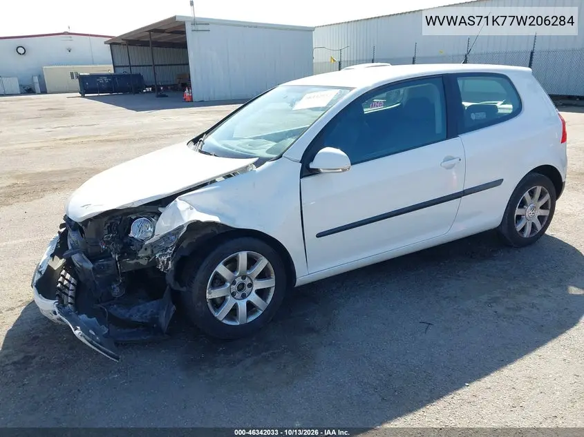 2007 VOLKSWAGEN GOLF VIN WVWAS71K77W206284 — фото 2