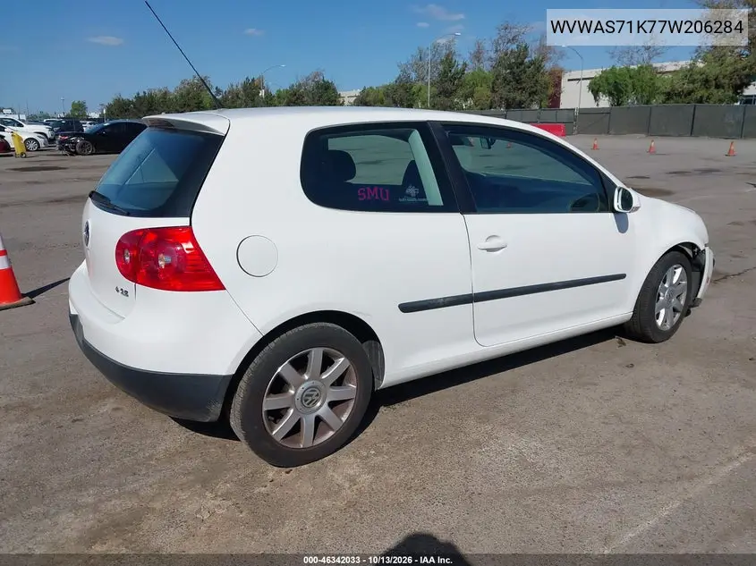 2007 VOLKSWAGEN GOLF VIN WVWAS71K77W206284 — фото 4