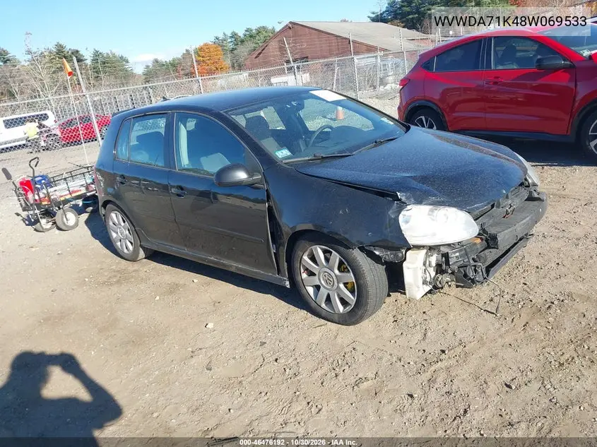 VOLKSWAGEN GOLF 2008, VIN WVWDA71K48W069533