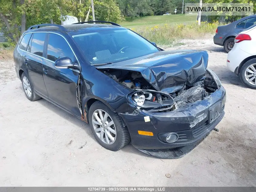 VOLKSWAGEN GOLF 2012, VIN 3VWML7AJ8CM712411