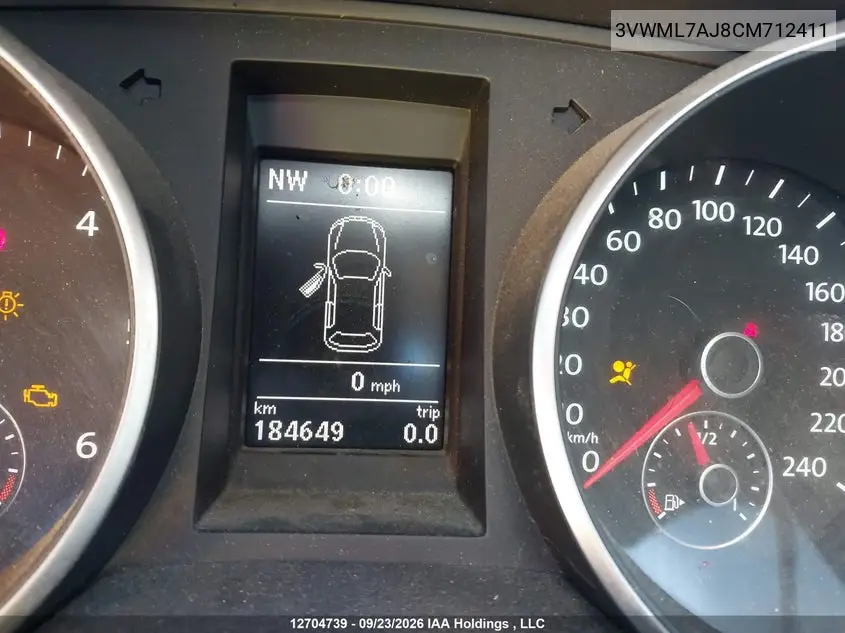 2012 VOLKSWAGEN GOLF VIN 3VWML7AJ8CM712411 — фото 15