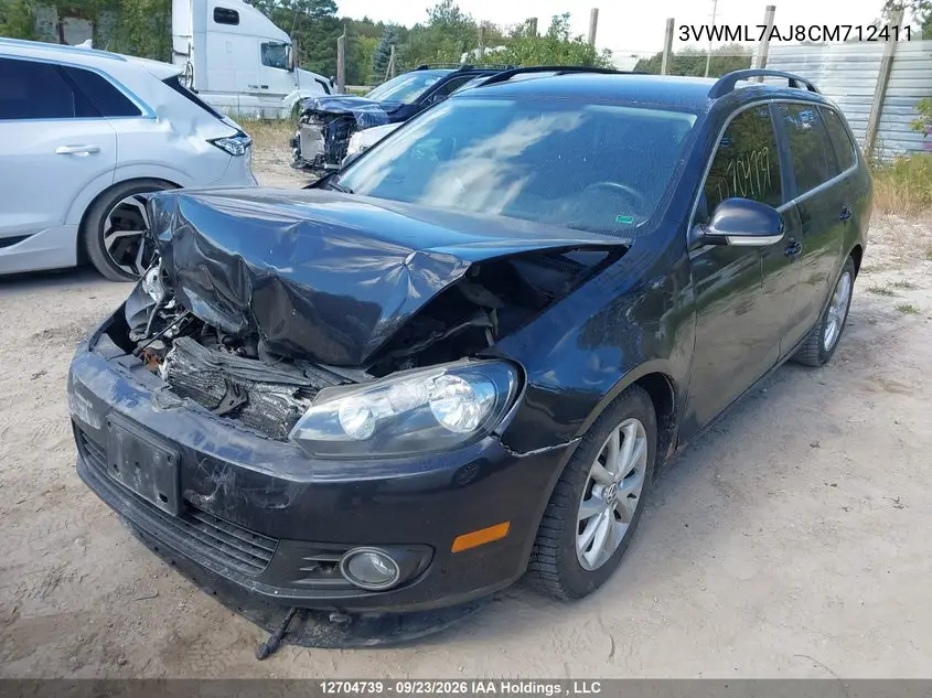 2012 VOLKSWAGEN GOLF VIN 3VWML7AJ8CM712411 — фото 2