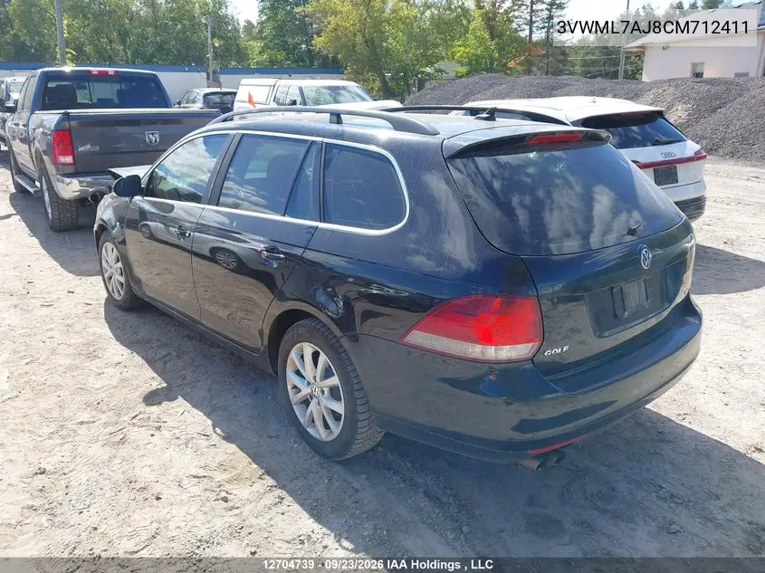 2012 VOLKSWAGEN GOLF VIN 3VWML7AJ8CM712411 — фото 3