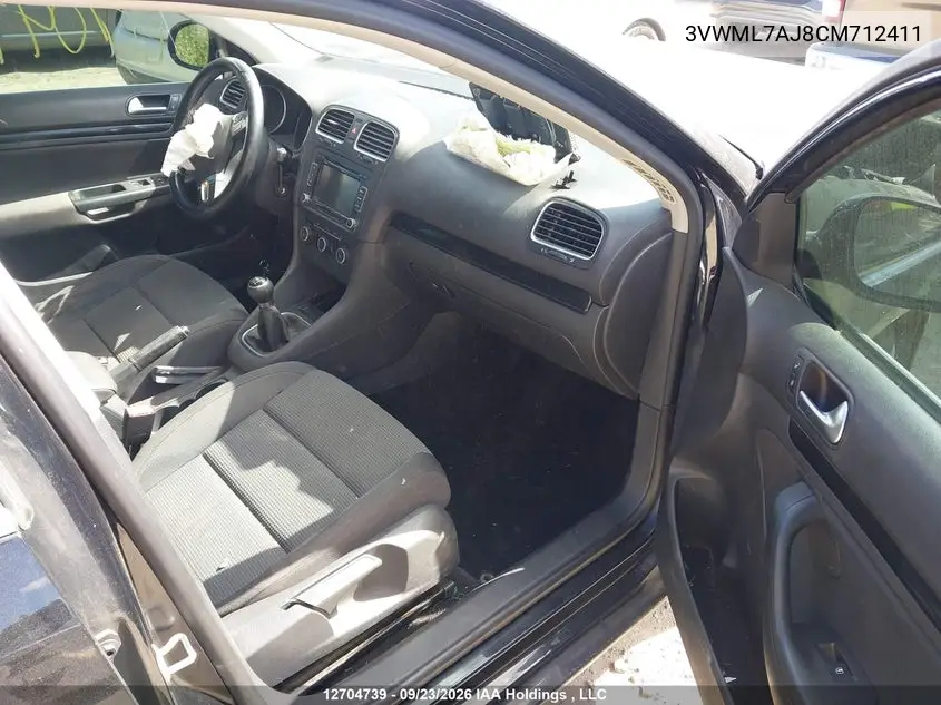 2012 VOLKSWAGEN GOLF VIN 3VWML7AJ8CM712411 — фото 5