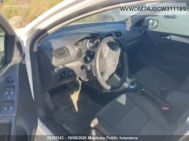 2012 VOLKSWAGEN GOLF VIN WVWDM7AJ0CW311189 — фото 5