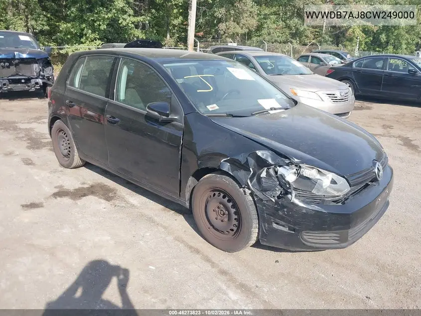 VOLKSWAGEN GOLF 2012, VIN WVWDB7AJ8CW249000